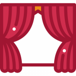 Εικονίδιο κουρτίνες θεάτρου
